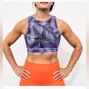 Womans Chestee Barbella the Ella Palm Leaf Reversible Sports Bra XS/S